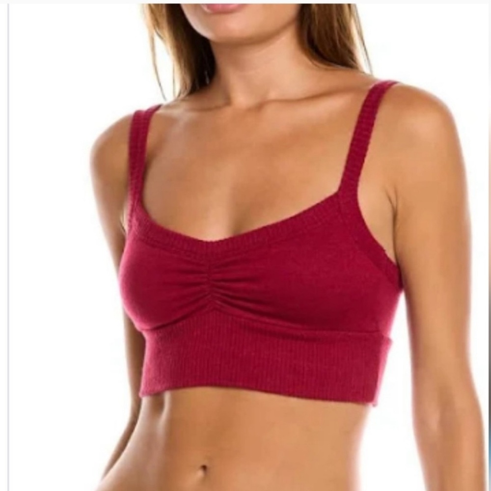L*SPACE Revolve brand, Super Soft Knit Bralette in Cabernet NWT New- Size Small